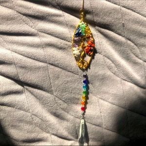 Tree of life Wire wrap pendulum. Made with 6 gemstone and 7 chakra stone colors